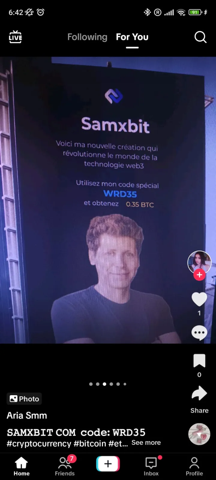 Screenshots of scam videos in Italian and French circulating on TikTok 