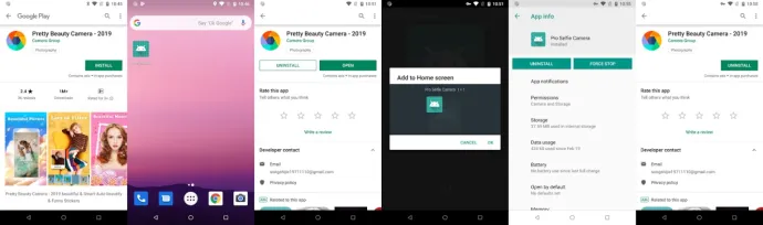 Screenshots of Google Play Store on Launcher