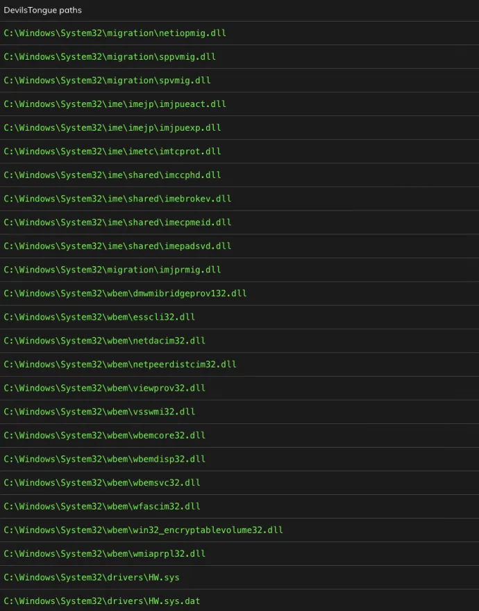 All .dll files might also appear with an additional .inf extension (e.g. C:\Windows\System32\migration\netiopmig.dll.inf)