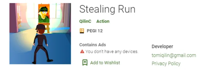 Generic developer name and email address.