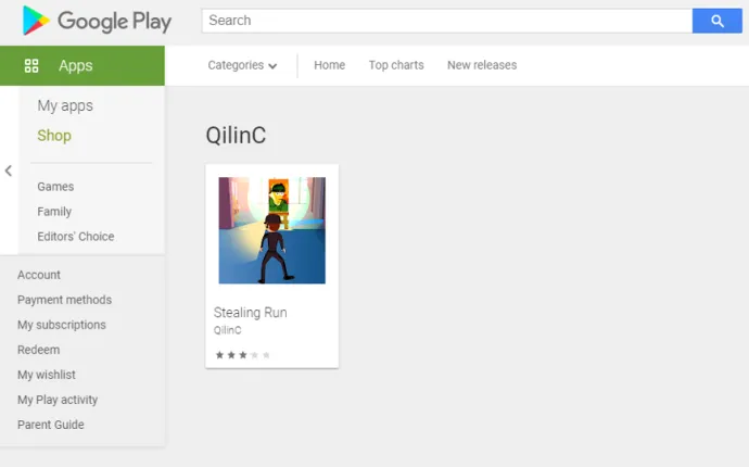 Single app attributed to each developer profile.