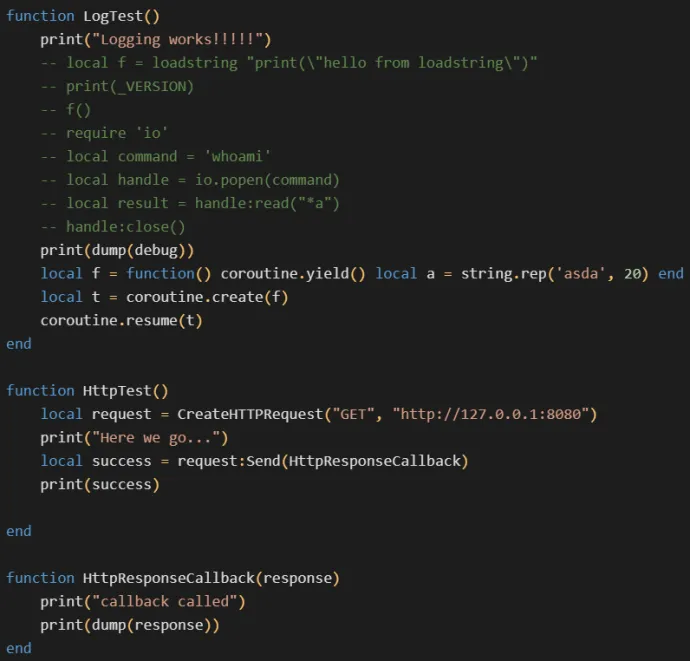 A Lua snippet taken from evil.lua.