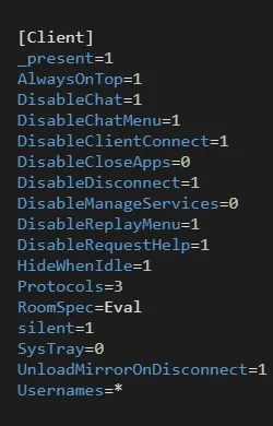 NetSupport Client Settings
