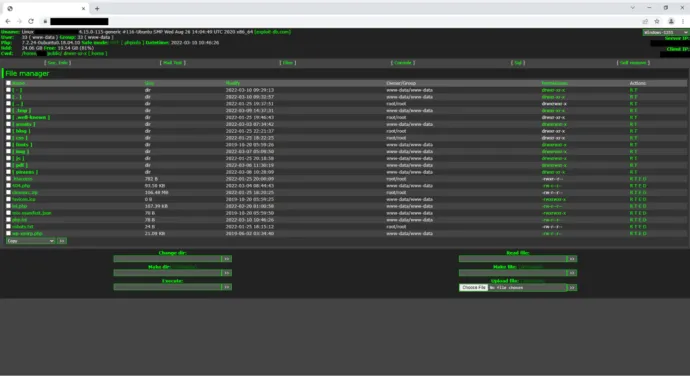 Traditional web shell GUI