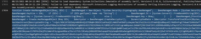 Example of the log file with a single malicious line on line 17,034 (second variant)