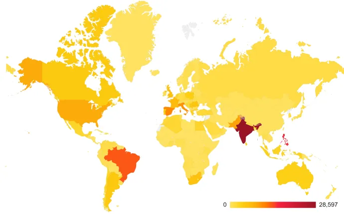 Map illustrating the countries Clipsa has targeted from August 2018 – July 2019
