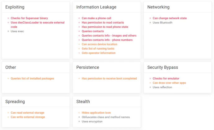 apklab.io analyse permissions required by APKs and points out the potential risks