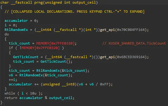 The PRNG used by Magniber to generate encryption keys