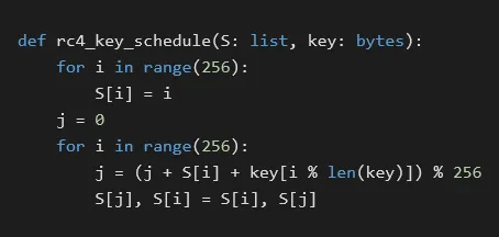 RC4 key schedule in Python
