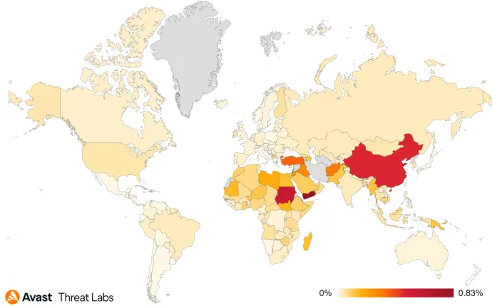 Global risk ratio for mobile spyware in Q4/2023