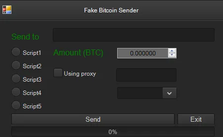 Fake Bitcoin Sender UI