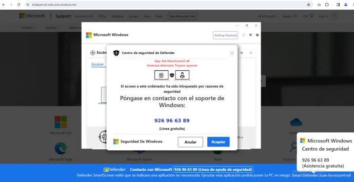  The Spanish variant of the most prevalent version of the TSS landing page