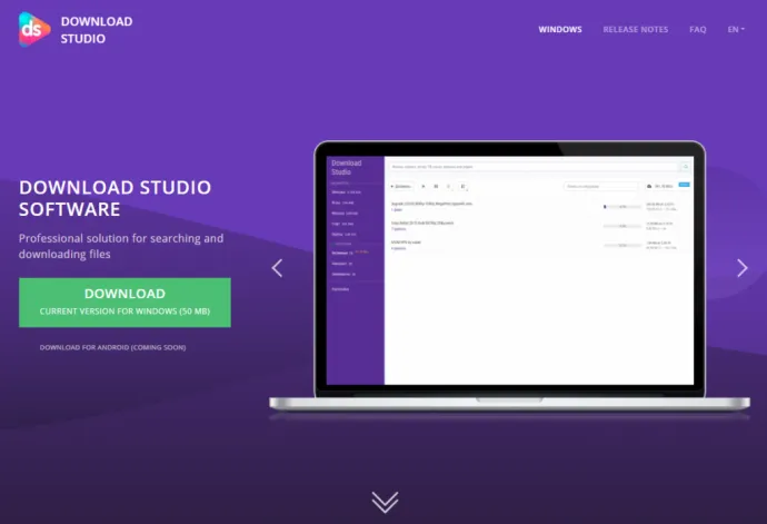 A screenshot of the Download Studio product page.