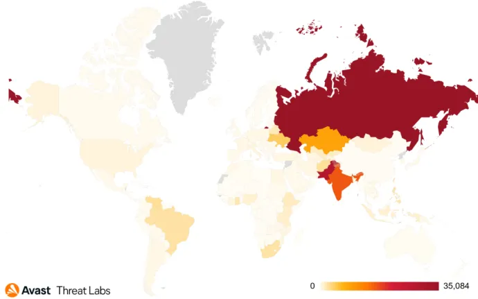 Map illustrating targeted countries since 1.1.2020 until 5.10.2021