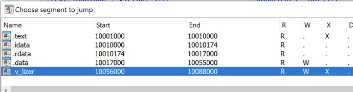 A new section with the virtualized code is called .v_lizer