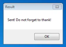Result message