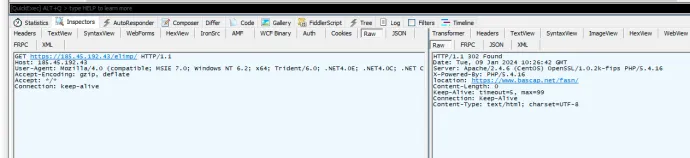 GuptiMiner is requesting the payload from a real IP address