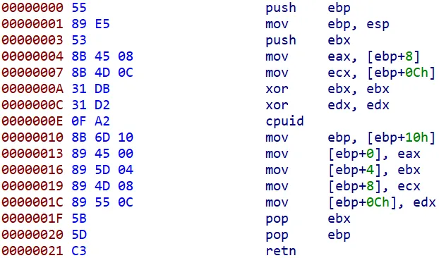 x86 CPUID check