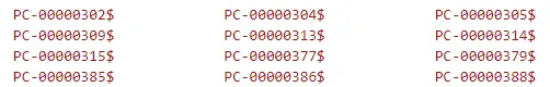 Example output of net group command