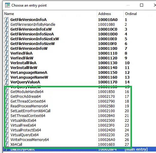 Additional exported functions