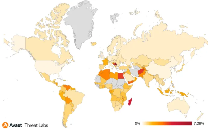 Map showing global risk ratio for coinminers in Q3/2022
