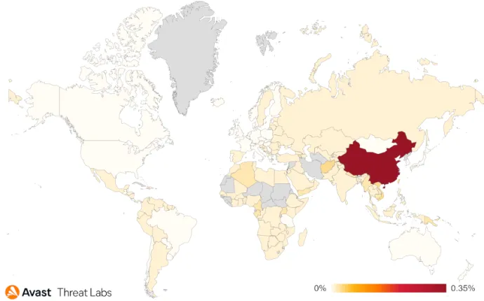 Global risk ratio for rootkits in Q1/2023