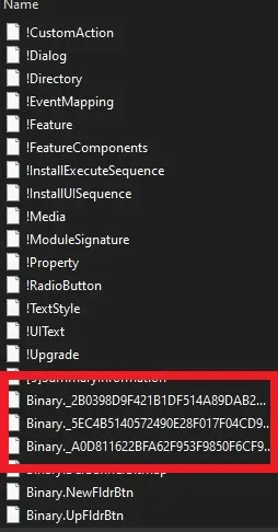 Inside the MSI package
