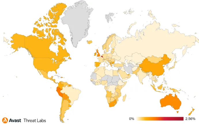 Global risk ratio for refund and invoice scam Q4/2022-Q1/2023