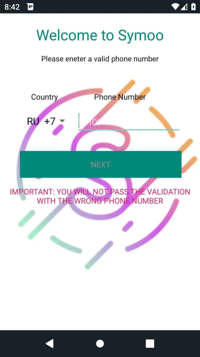 Fake screen displayed to the user while the malware sends SMS in the background