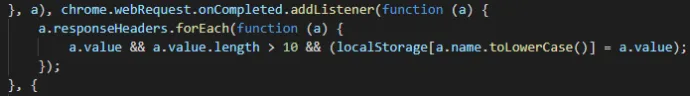 CacheFlow saves the values of all sufficiently long HTTP response headers into localStorage.