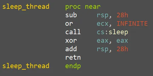 A dummy thread whose handle will be the subject of handle table entry manipulation. 