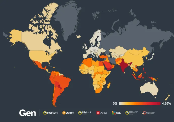 Global risk ratio of mobile adware in Q4/2024 
