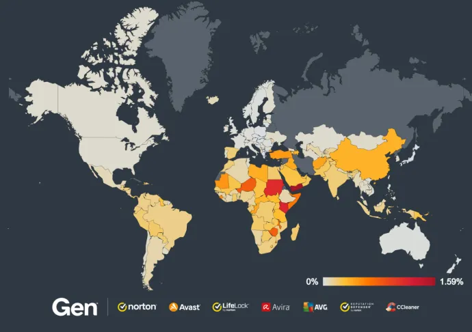 Global risk ratio for mobile spyware in Q4/2024 