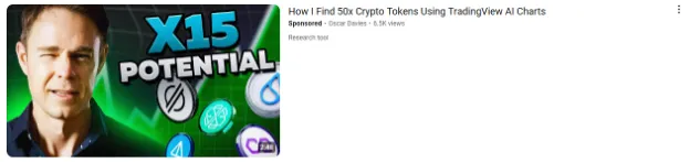 Another variant of thumbnail and title of a sponsored video
