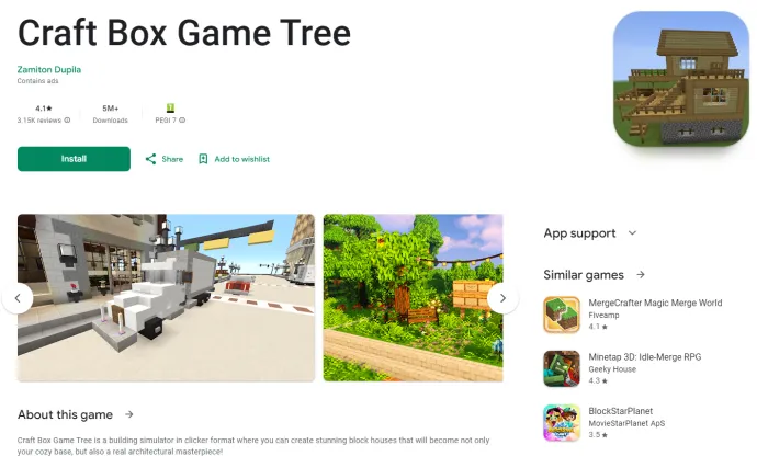 Minecraft clone game apps that display hidden advertisements, raking in fraudulent ad revenue