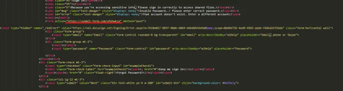 Deobfuscated source code of IPFS phishing sample