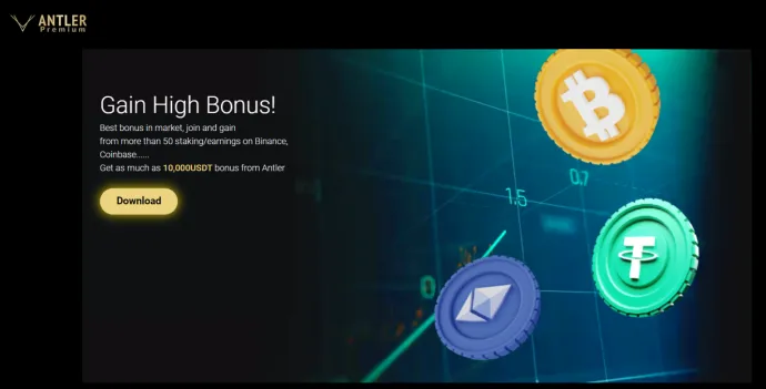 Fake crypto website used to distribute the GreenBean banker malware