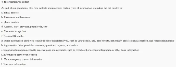 Invasive information collection under the guise of enabling loan processing as often stated in ToS of spy loan applications