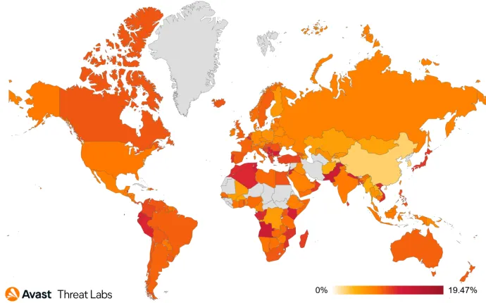 Global risk ratio for mobile adware in Q3/2023  