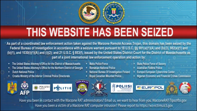 Domain warzone.ws taken down by the authorities