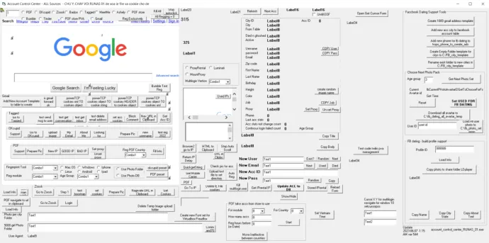 Account Control Center with a build-in browser