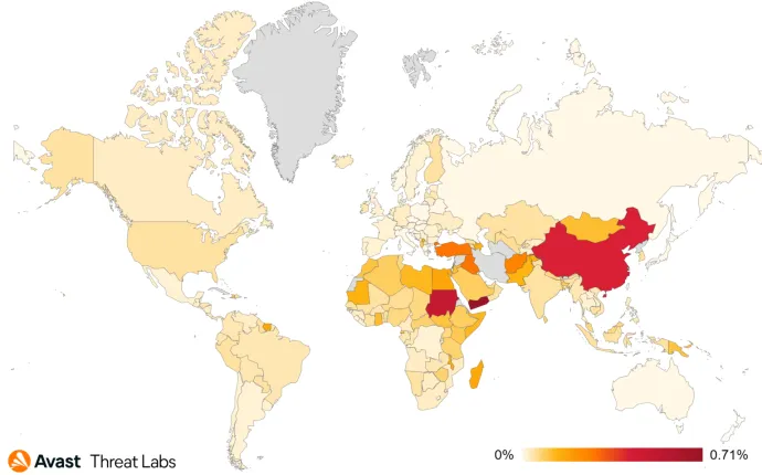 Global risk ratio for mobile spyware in Q1/2024