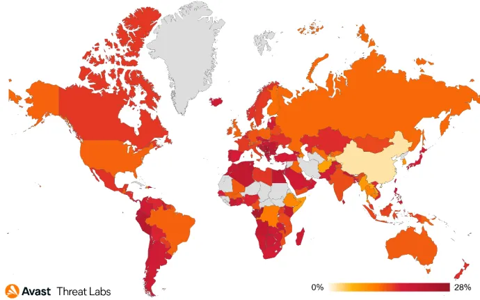 Global risk ratio for scam in Q2/2023
