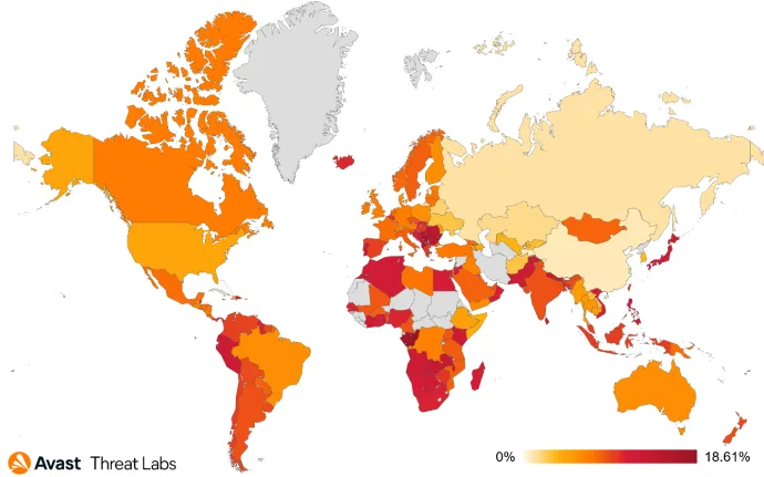 Risk ratio for malicious browser push notifications in Q2/2023